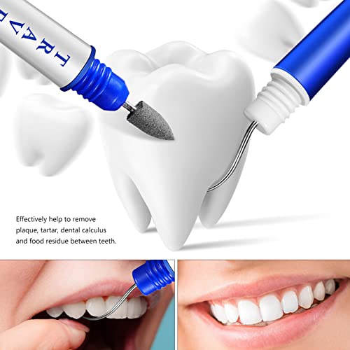 4pcs Teeth Stain Remover Travel Picks Mini Holder Reusable Portable Pocket Tool Set Remove Plaque Tartar Cleaning Kit with Chain - color: 4 Pcs