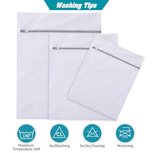 Lingerie Bags for Washing Delicates,Bra Fine Mesh Wash Bag,Keep Cloth Shape in the WasherDelicates Laundry Bags,Small Fine Mesh Laundry Bags，for Jackets, Curtains, Jeans (1 Large,1 Medium)