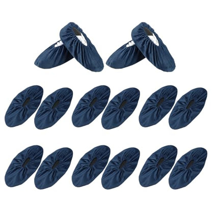 PATIKIL Reusable Shoe Covers, Non-Slip Shoe Protectors Cover Polyester Washable Foot Boot Covering - color: Dark Blue, size: 13 inch