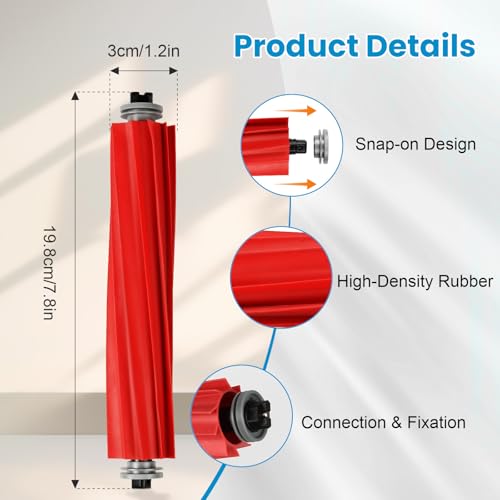 4P Replacement Brushes for Roborock S7/Q Revo/T7S/Q7 Series,QV35A,QV35S,Q5 - size: S7 Rubber Brush