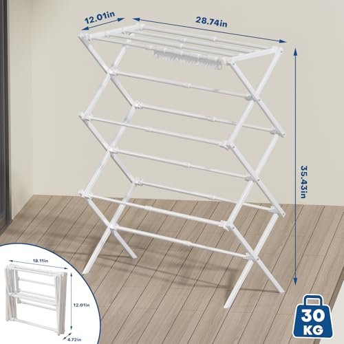 Homde Foldable Drying Rack for Apartments: 11 Poles with 18 Sock Slots