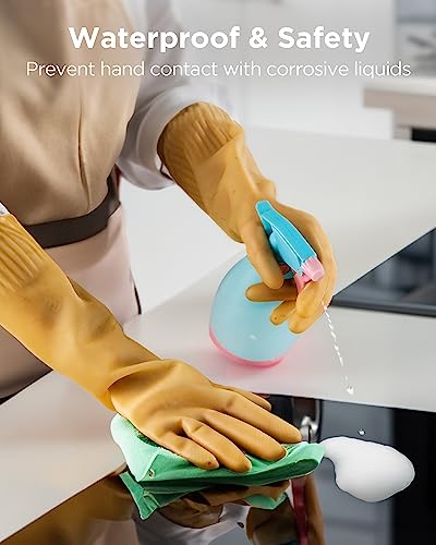 Rubber gloves on dishwashing cleaning 3 or 6 Pairs,Kitchen dish gloves,Reuseable. - size: Large(Pack of 6)
