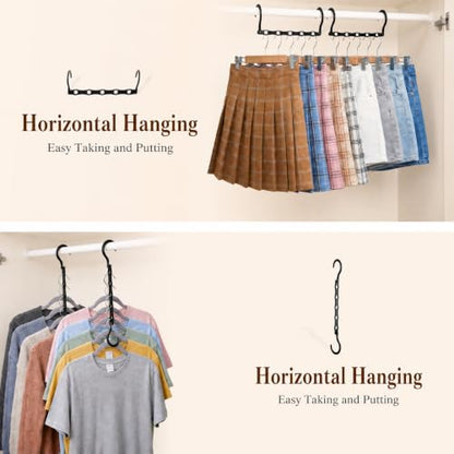 HOUSE DAY 10 Pack Space Saving Hangers, Black, Premium Smart Hanger - color: Black, size: 10 Pack