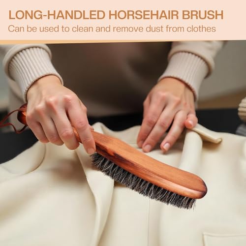 4 Pcs Horsehair Felt Hat Brush Kit with Cleaning Sponge Cowboy Clean Hat Wood Fedora Hat Cleaning Set Baseball Cap Lint Brush Remove Dust for Hair Furniture Suits Clothes(Style C) - style: Style C