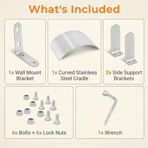 Gardzen 304 Stainless Steel Garden Hose Holder, Heavy Duty Wall Mounted Hanger, Rust-Resistant Outdoor Storage Rack for Backyard, Fence, Garage & Shed (Pack of 2) - size: 2 Pack