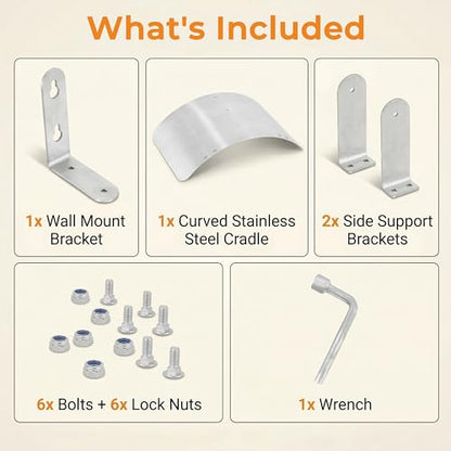 Gardzen 304 Stainless Steel Garden Hose Holder, Heavy Duty Wall Mounted Hanger, Rust-Resistant Outdoor Storage Rack for Backyard, Fence, Garage & Shed (Pack of 2) - size: 2 Pack