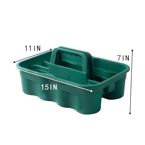 Matthew 3 Pack Large Plastic Tote Tool & Deluxe Supply Cleaning Caddy with Handle Portable Shower Basket Storage Caddy for Cleaning Products,Take-Out Drink,Bathrooms - Green - color: Green, size: Pack of 3