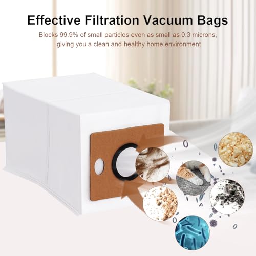 Replacement Dust Bags for ILIFE A12 Pro/ A30 Pro/ V9 Pro Self Emptying Robot Vacuum Cleaner, ILIFE Robot Vacuum Replacement Parts Robot Vacuum Bags Vacuum Dust Bag Accessories (6 Pack) - color: 6 Pack