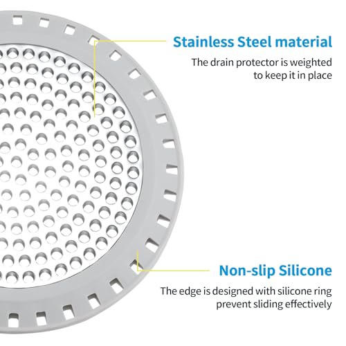 Shower Drain Hair Catcher,Aluvor Shower Drain Cover Bathtub Drain Strainer - color: Silver Gray