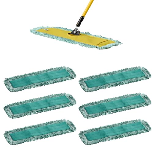 6 Pack Microfiber Sweeper Mop, 36" Replacement Dry Dust Mop Floor Pads, Dust Mop Head Refills for Industrial and Commercial Spaces, Janitorial Supplies - size: 36 Inch
