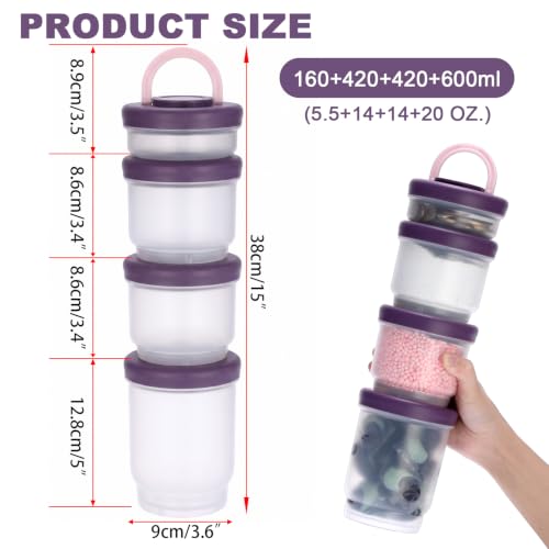 Portable Laundry Detergent Dispenser with Handle, 4 in 1, Purple - color: Purple, size: 160+420+420+600ml