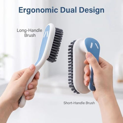 Gentle Scrubbing Tool Set for Laundry and Household Stain Removal, Handheld Scrubbers for Shoes, Clothes, Carpets, Bathroom Tiles, Blue, 2 Pack (Blue) - color: Blue