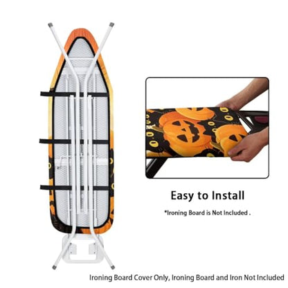 Bat Pumpkin Ironing Board Cover and Pad, Thick Scorch Resistant Padding Heavy Duty Iron Covers Standard Boards Iron Pad Covers Standard Boards - color: Bat Pumpkin5