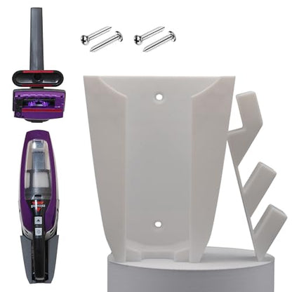 Wall Mount for Bissell Pet Hair Eraser + Bonus Accessory Holder – Fits 2390, 2390A, 2284W, 23903, Auto-Mate – 3D-Printed Vacuum Dock (White) - color: White