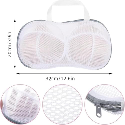 2Pack Bra Washing Bags Large Bra Mesh Laundry Bags With Zipper Underwear Brassiere Bag Delicates Lingerie laundry washer protector - color: Grey2