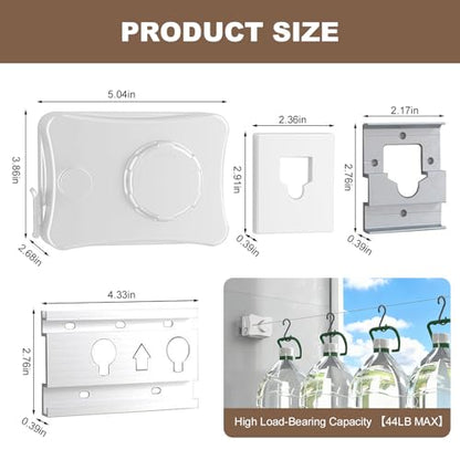 Retractable Clothesline for Indoor & Outdoor Use, White - color: White