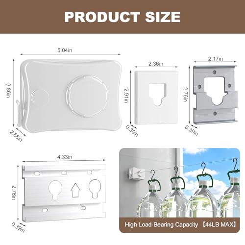 Retractable Clothesline for Indoor & Outdoor Use, White - color: White