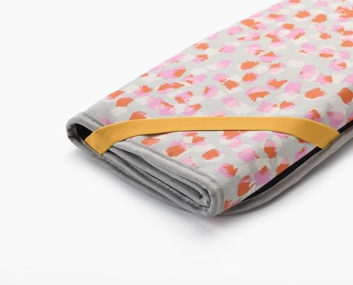 Joseph Joseph Swift Folding Ironing Mat with Silicone Iron Rest, Heat and Steam Resistant, Non-Slip Ironing Pad, Compact Storage, 35.4 x 18.5 in, Peach Blossom - color: Peach Blossom