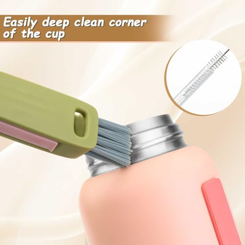 3 in 1 Cup Lid Cleaning Brush Set, Crevice Cleaning Brush and Straws Cleaning Brush, Multifunctional Portable Cup Lid Gaps Cleaning Brush, Tiny Cleaning Brush for Cleaning Water Bottle