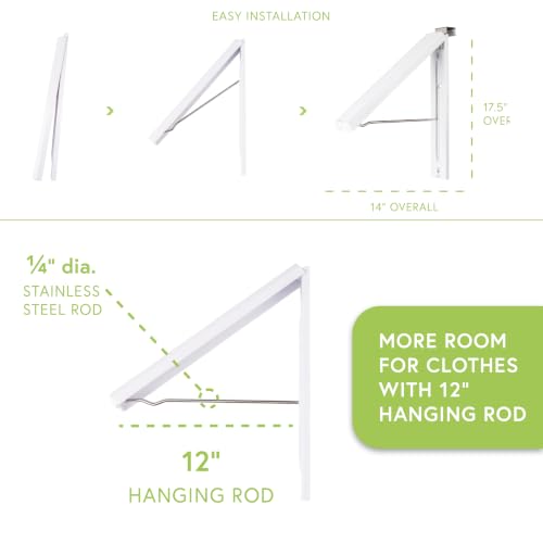 InstaHanger ABS Wall Mounted Clothes Drying Rack, 60 lb Capacity, 2 Pack - size: 2 Pack Original