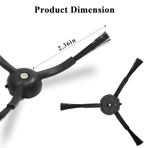 Side Brushes Replacement Compatible with Roborock Q Revo/Qrevo S/Qrevo Pro/Qrevo Master/S8/S8+/ S8 Pro Ultra/Q5/Q7/Q7Max/Q8 Max/S7/S7 Max Ultra/S7 MaxV/S6/S5/S4/E2/E3/E4/E5 Robot Vacuum - color: Black
