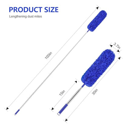 SetSail Extra-Long Dusters with Extension Pole 100-inch for Cleaning,Blue - color: Blue, size: Duster