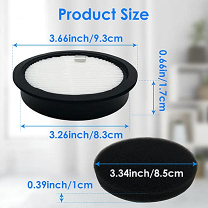 Hepa Filters Compatible With Laresar Elite 3/WLUPEL KBHO15 Vacuum Cleaner (4 Filters+4 Sponges)