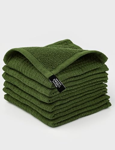 100% Cotton One Side Waffle One Side Terry Kitchen Dish Cloths, Ultra Super Absorbent Quick Drying Dish Towels, 12x12 Inches, 6-Pack, Mint Green - color: Mint Green