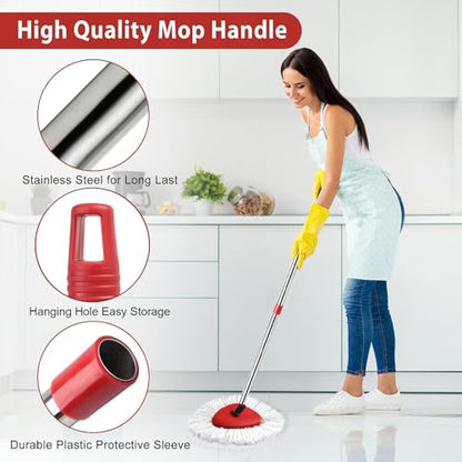 Spin Mop Replacement Set Compatible with OCedar EasyWring 1-Tank - color: White (1-tank System)