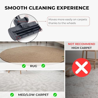 for Miele Turbo Brush Head Compatible with Miele Vacuum Cleaners - Vacuum Attachments for Low Carpet, Area Rugs, Tile & Hard Floors : Easy Pet Hair Removal -Hardwood Floor Attachment - size: For Miele (35MM Inner Diameter)