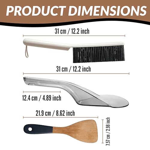 Mattress Lifter & Bed Maker Tool Set for Changing Sheets, Mattress Wedge Elevator to Lift and Hold, Bed Sheet Tucker Tool for Tucking Sheets & Bed Skirts, Built-in Dust Brush Included - Brown - color: Brown