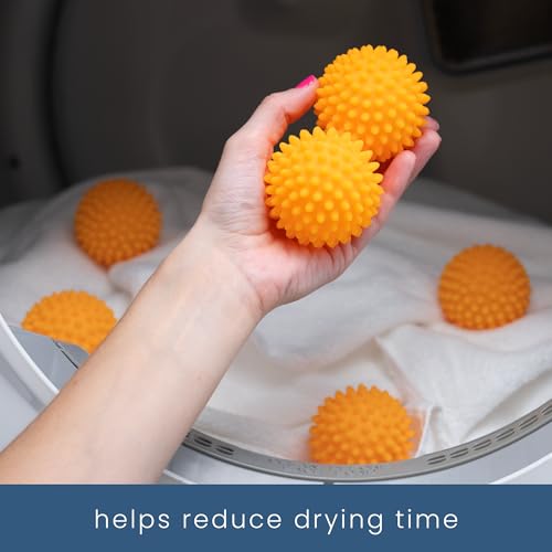 S&T INC. Reusable Plastic Dryer Balls, 6 Pack, 2.5" Diameter, Orange - color: Orange