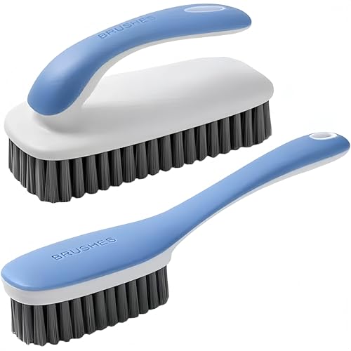 2 Pack Soft Bristle Cleaning Brushes Scrub Brush for Stains Laundry Brush - color: Blue