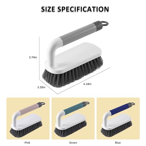 Scrub Brush, Scrubbing Cleaning Brushes, Heavy Duty Cleaning Brushes with Handle, for Shower, Bathroom, Carpet, Kitchen and Bathtub Scrubber, 2 Pack (Grey) - color: Gray