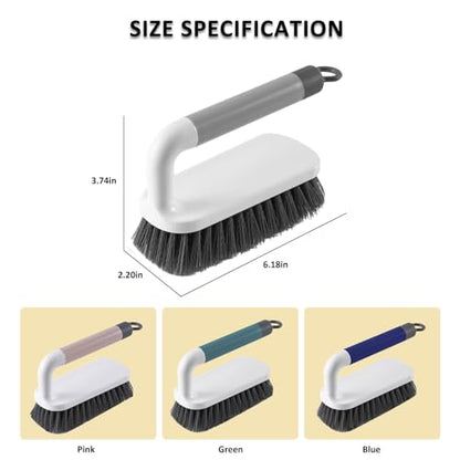 Scrub Brush, Scrubbing Cleaning Brushes, Heavy Duty Cleaning Brushes with Handle, for Shower, Bathroom, Carpet, Kitchen and Bathtub Scrubber, 2 Pack (Green) - color: Green