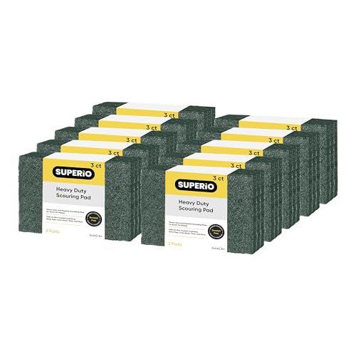 Scouring Pad Non-Scratching Scrubber Non-Scratch Cleaning Scrub Pads Heavy Duty Scouring Pad Reusable Kitchen Scrubbing Pad Pack of 30 Green, by Superio - color: Green, size: 30-pack