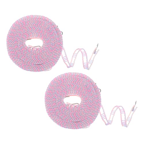 uxcell 2pcs Windproof Clothesline, 5M 16.4ft Plastic Non-Slip Clothes Drying Rope Portable Travel Clothesline for Courtyard Outdoor Laundry Camping, Purple - color: Purple, size: 16.4ft