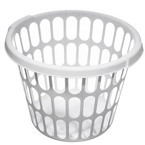 (8 pack) Adult 1-Bushel Round Laundry Basket, White