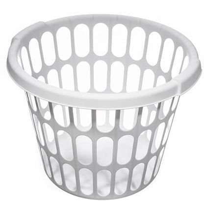 (8 pack) Adult 1-Bushel Round Laundry Basket, White