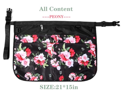 Bafelia Waterproof Server Apron for Women with 7 Pockets - color: Peony