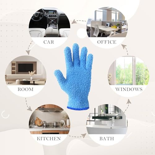 Evridwear Microfiber Dusting Gloves for Plants & Blinds - color: Blue 1 Pair, size: Small/Medium (Pack of 1)