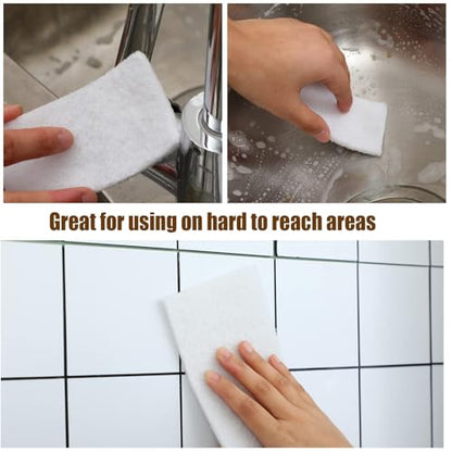 Hoolerry White Scrub Pads Non Scratch Multi Surface,4.5 X 10 Inch - size: 4.5 x 10 Inch