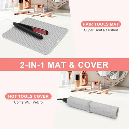 Oversize Silicone Heat Resistant Mat for Hair Tools - color: Gray
