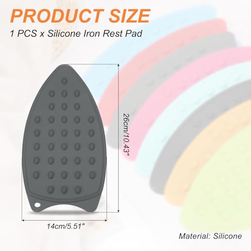 PATIKIL Silicone Iron Rest Pad, Multipurpose Hot Heat Resistant Iron Rest Plate Protective Pad for Ironing Board Hot Resistant Steamer Steam Compact Mat, Gray - color: Gray