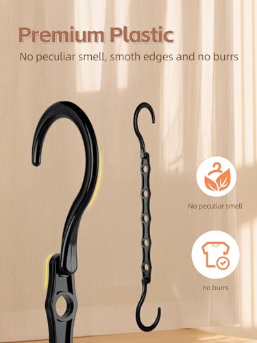 HOUSE DAY Space Saving Hangers 20 Pack, Magic Hanger Organizer - Black - color: Black, size: 20 Pack