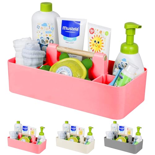 Baby Shower Caddy Plastic Nursery Portable Storage Organizer Pink - color: Pink