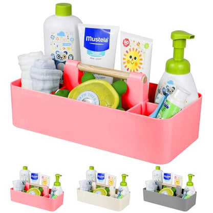 Baby Shower Caddy Plastic Nursery Portable Storage Organizer Pink - color: Pink
