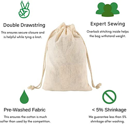 Mayatra's Cotton Laundry Bag for Clothes - Travel Organizer - Eco-Friendly 100% Pure Cotton Drawstring Bag - Large Size - Hanging Laundry Bag Foldable and Washable (Pack Of 2)