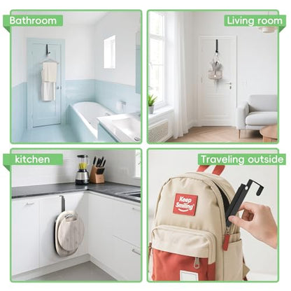 Foldable Over the Door Hooks, Over the Door Hanger for Space Saving - color: Black-1