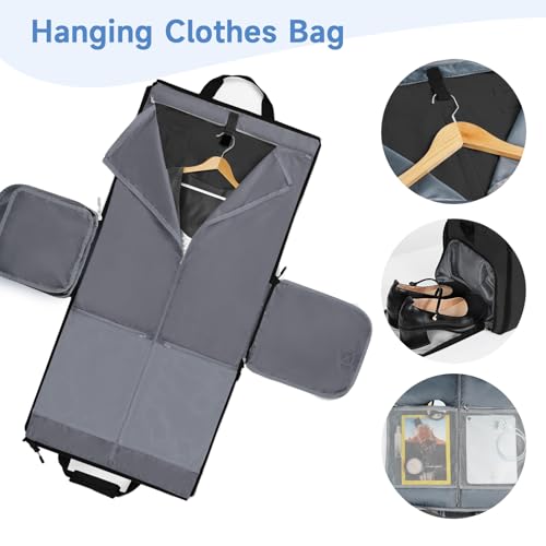 Ytonet Garment Bags for Travel, Foldable Garment Duffle Bags for Women men - color: Black